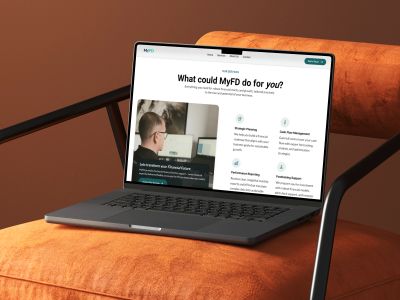 Client project displayed on a MacBook