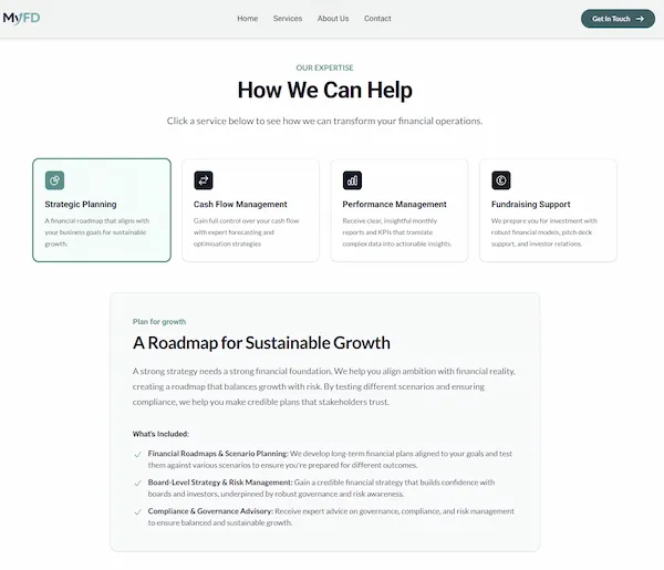 MyFD services section